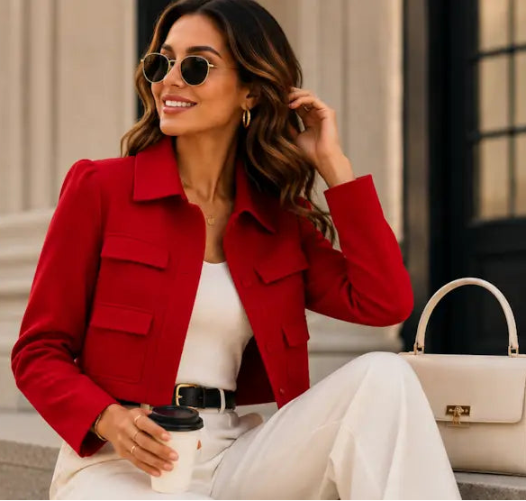 Chic Women's Vintage Turn-Down Collar Short Coat - Perfect for Office and Casual Wear