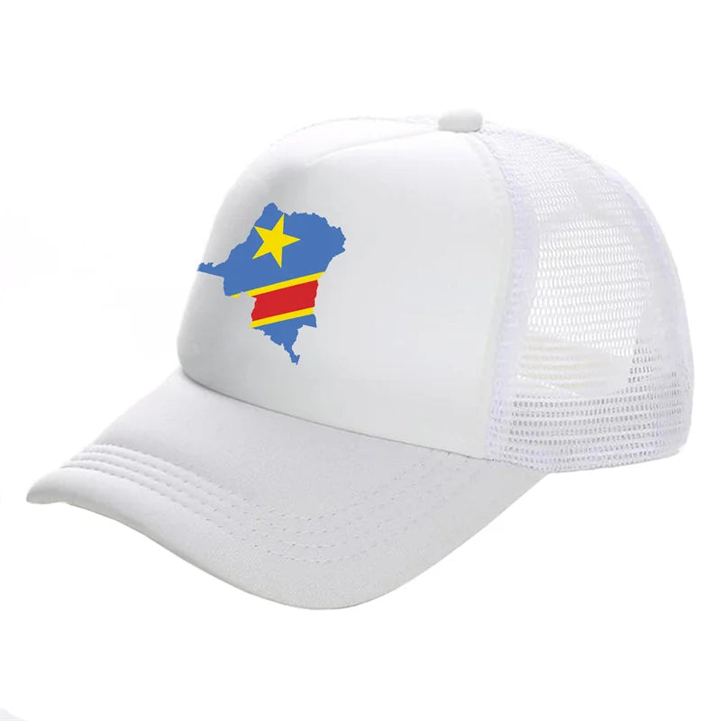 Stylish Unisex Democratic Republic of the Congo Trucker Cap - Adjustable Summer Baseball Hat for Cool Casual Vibes