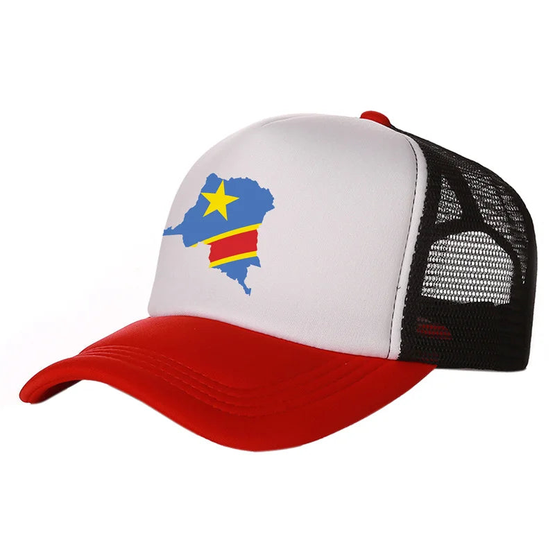 Stylish Unisex Democratic Republic of the Congo Trucker Cap - Adjustable Summer Baseball Hat for Cool Casual Vibes