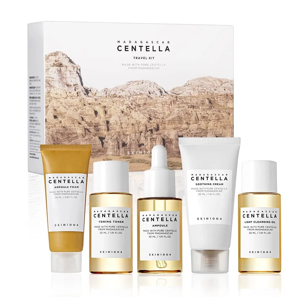 Discover Radiant Skin Anywhere: Madagascar Centella Travel Kit - Essential 5-Piece Set for Women