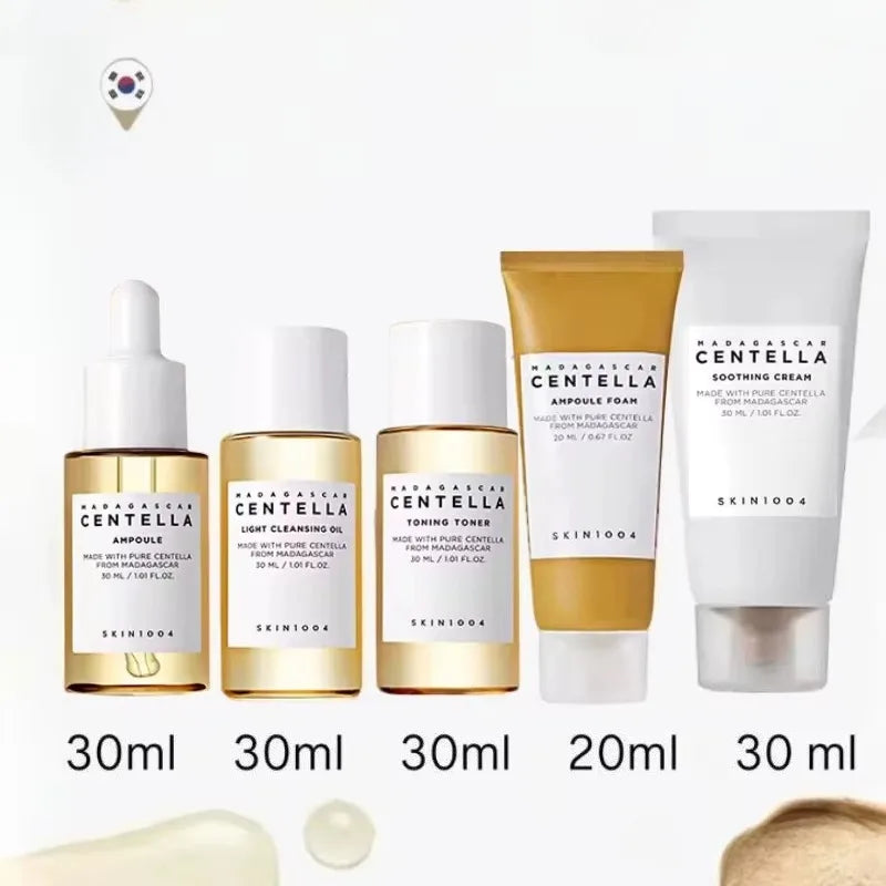 Discover Radiant Skin Anywhere: Madagascar Centella Travel Kit - Essential 5-Piece Set for Women