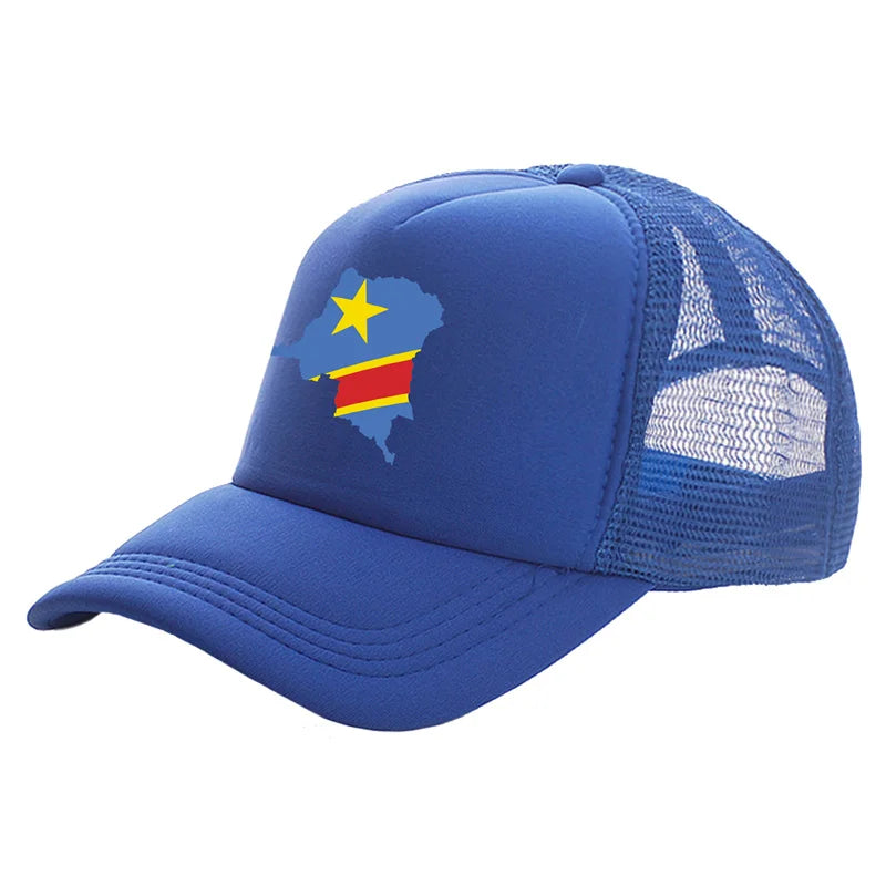 Stylish Unisex Democratic Republic of the Congo Trucker Cap - Adjustable Summer Baseball Hat for Cool Casual Vibes