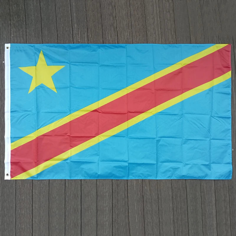 Vibrant 90 x 150 cm Congo Flag - Perfect for Home Decoration and Celebrations