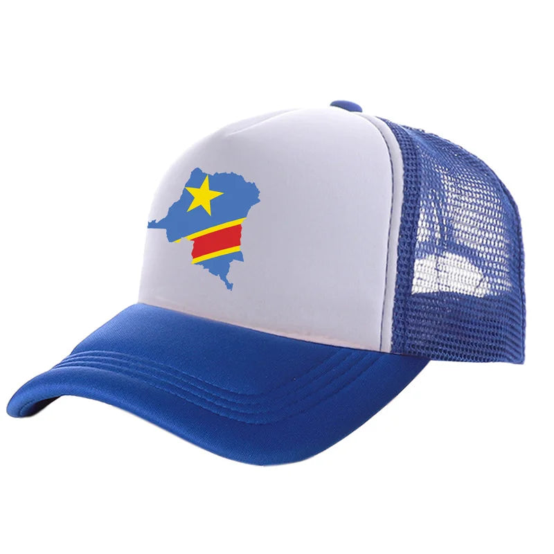 Stylish Unisex Democratic Republic of the Congo Trucker Cap - Adjustable Summer Baseball Hat for Cool Casual Vibes