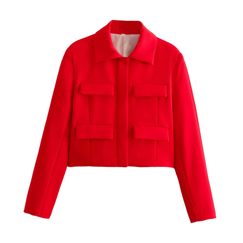 Chic Women's Vintage Turn-Down Collar Short Coat - Perfect for Office and Casual Wear