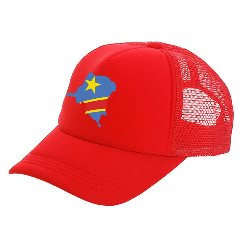 Stylish Unisex Democratic Republic of the Congo Trucker Cap - Adjustable Summer Baseball Hat for Cool Casual Vibes