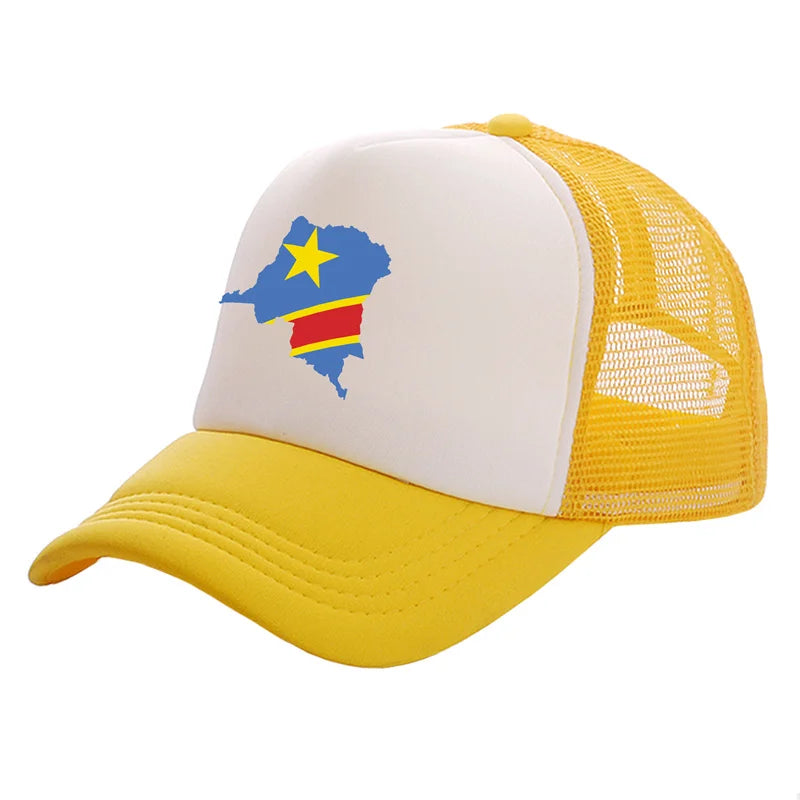 Stylish Unisex Democratic Republic of the Congo Trucker Cap - Adjustable Summer Baseball Hat for Cool Casual Vibes