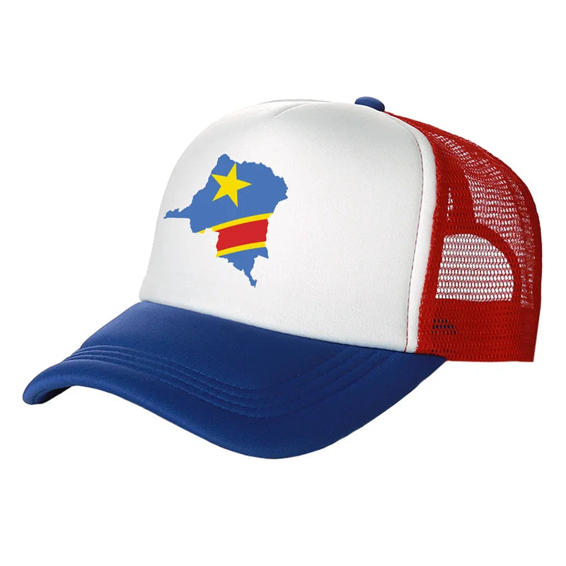 Stylish Unisex Democratic Republic of the Congo Trucker Cap - Adjustable Summer Baseball Hat for Cool Casual Vibes