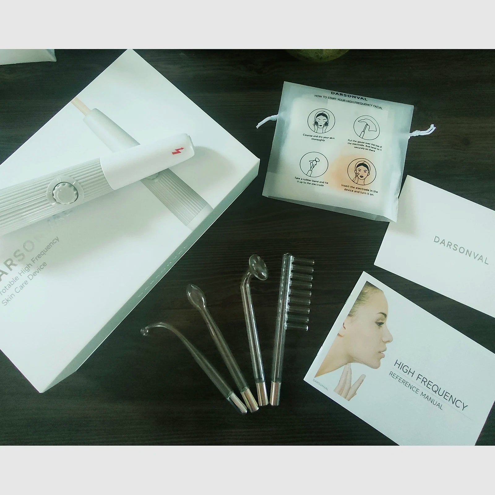 Revitalize Your Skin with the Blue 6-In-1 High Frequency Facial Machine - Anti-Aging, Acne Treatment, and Hair Therapy Tool with Neon & Argon Wands