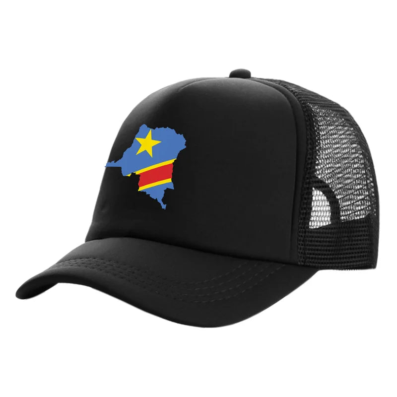 Stylish Unisex Democratic Republic of the Congo Trucker Cap - Adjustable Summer Baseball Hat for Cool Casual Vibes