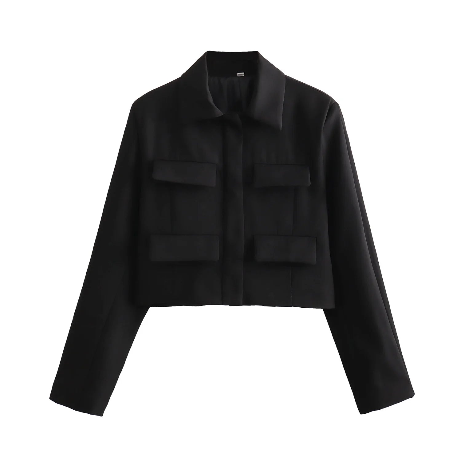 Chic Women's Vintage Turn-Down Collar Short Coat - Perfect for Office and Casual Wear