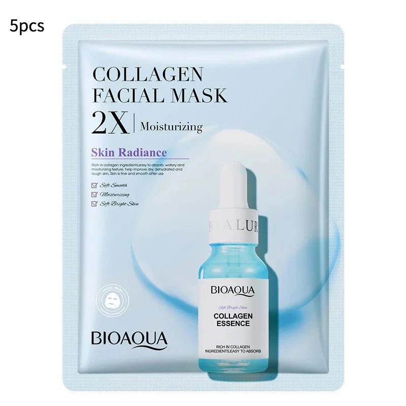 Revitalize Your Skin with 20Pcs Centella Collagen Face Masks - Hydrating & Refreshing Sheet Masks Infused with Hyaluronic Acid and Vitamin C