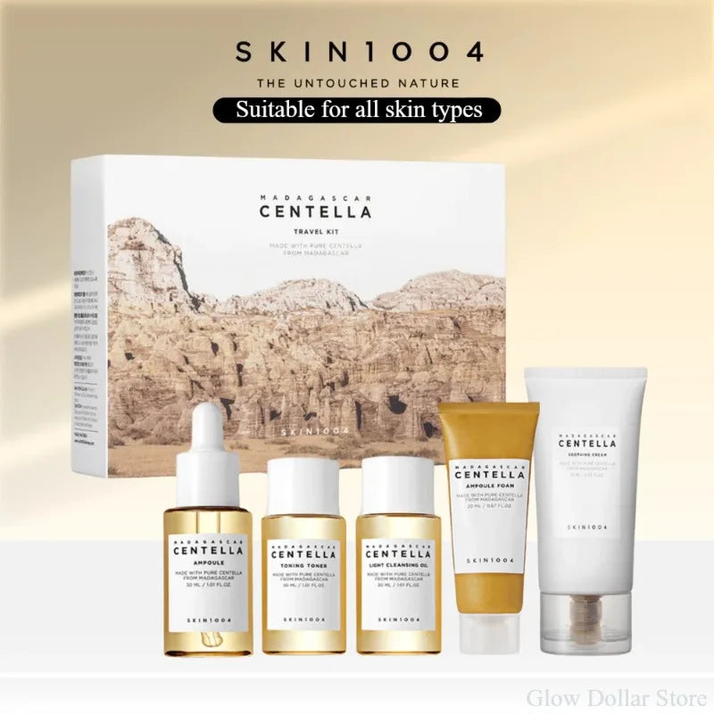 Discover Radiant Skin Anywhere: Madagascar Centella Travel Kit - Essential 5-Piece Set for Women