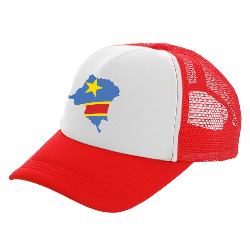 Stylish Unisex Democratic Republic of the Congo Trucker Cap - Adjustable Summer Baseball Hat for Cool Casual Vibes
