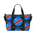 Stylish Large Capacity Congo Kinshasa Flag Duffle Bag - Perfect for Gym, Travel, and Shopping!