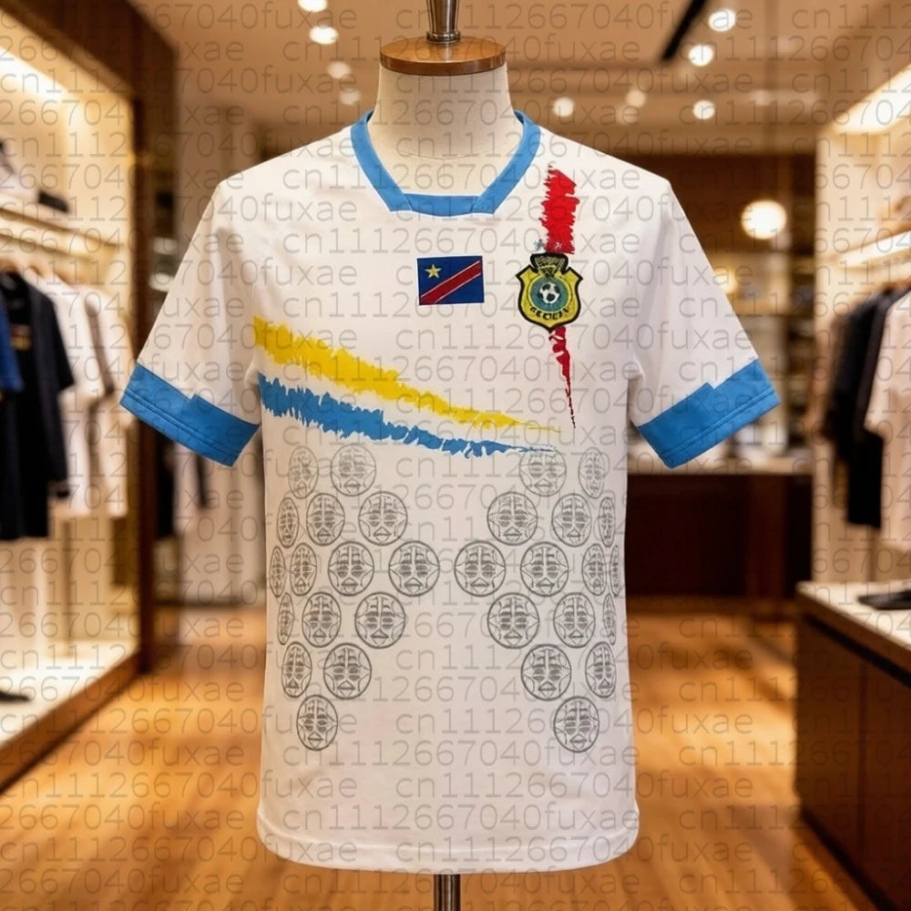 Congo National Team Away Jersey - Breathable & Quick Drying Sports Football Jersey for All Seasons, Perfect for Family Matching