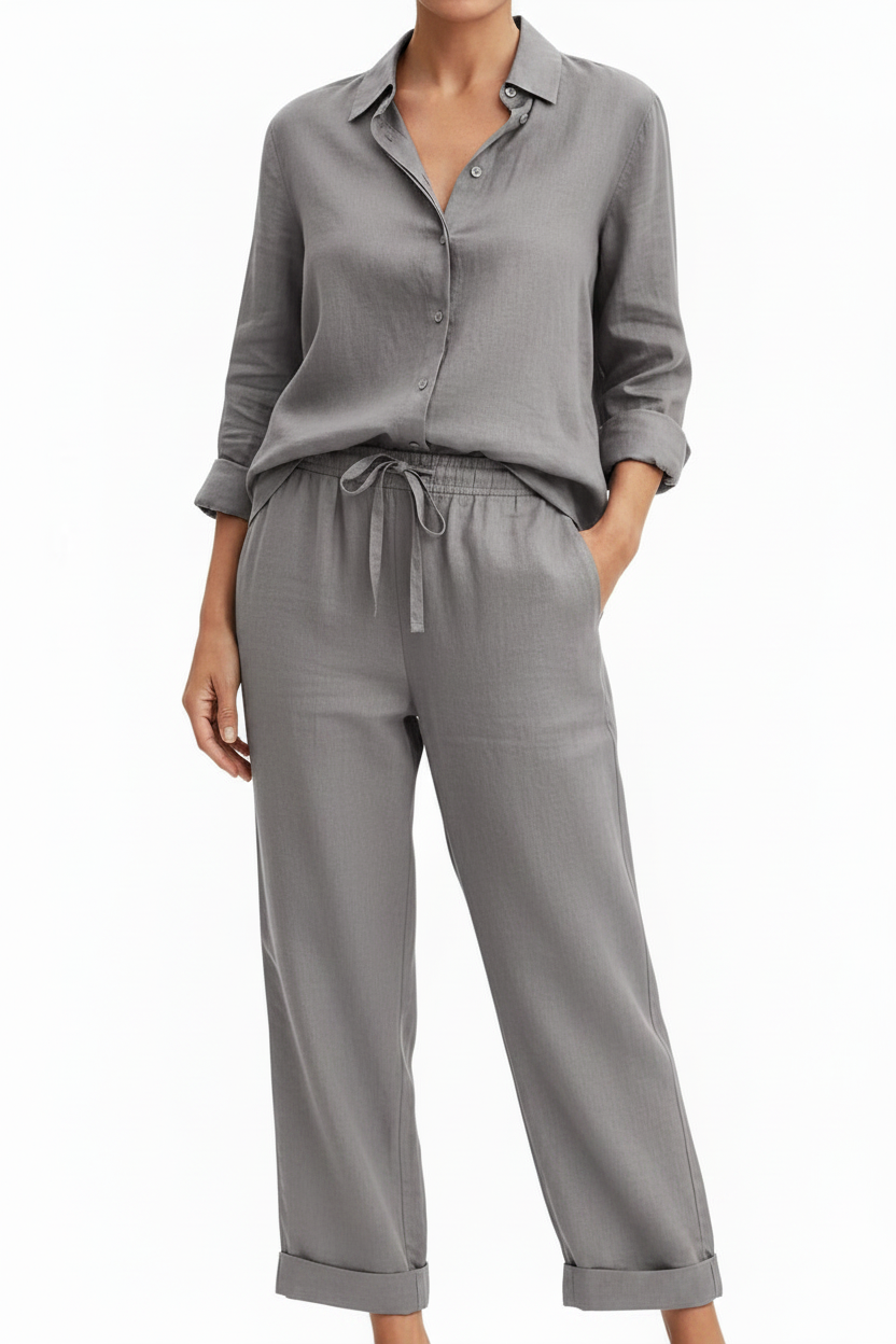 Grey Wide-Leg Set